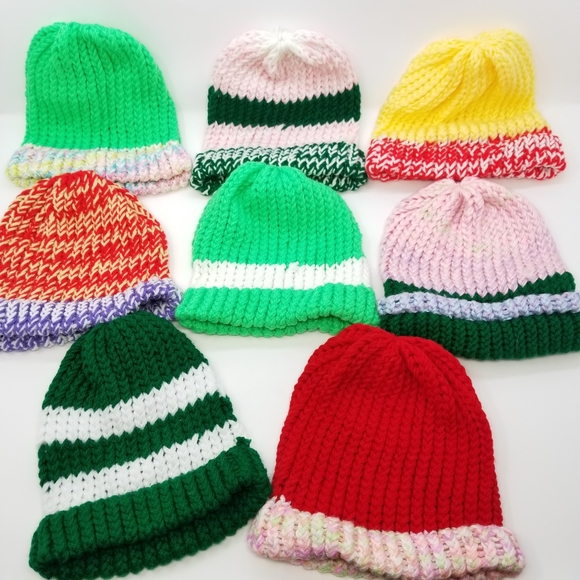 HUGE Handmade Knit Beanie Set! Family Friends Gift